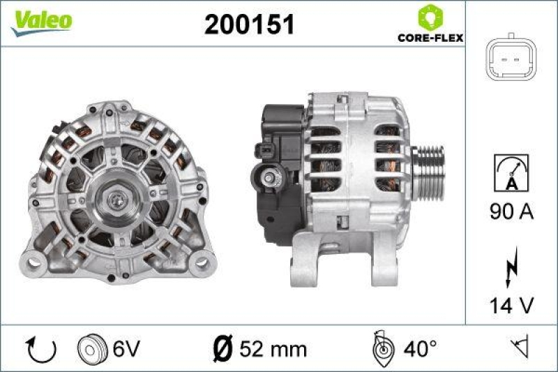 VALEO 200151 Generator - CORE-FLEX - CITROEN C2