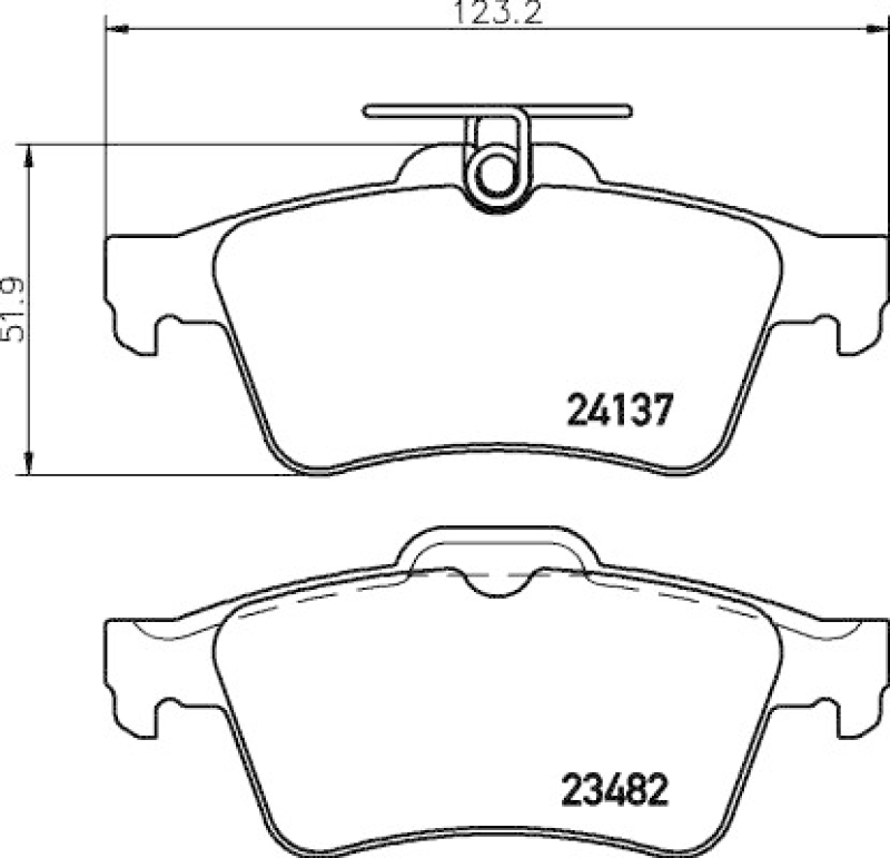 HELLA 8DB 355 011-731 Bremsbelagsatz, Scheibenbremsbelag für FORD/OPEL/MAZDA/JAGUAR/..