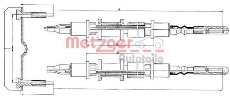 METZGER 11.5821 Seilzug, Feststellbremse für OPEL hinten