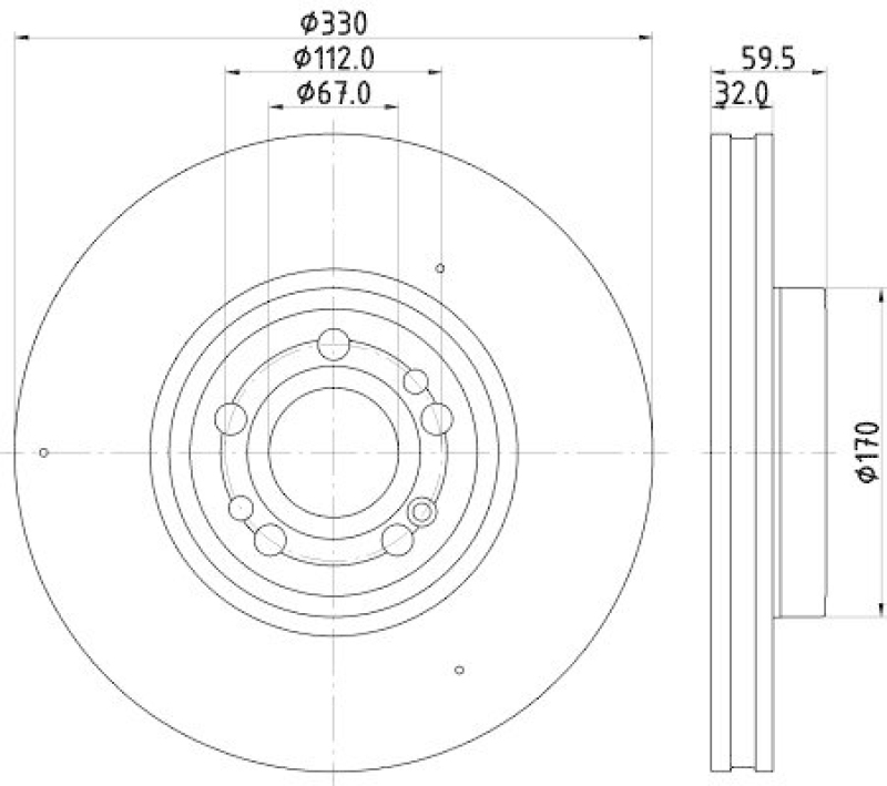 HELLA 8DD 355 132-331 Bremsscheibe