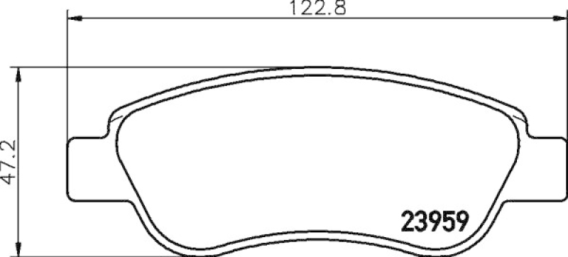 HELLA 8DB 355 012-141 Bremsbelagsatz, Scheibenbremsbelag für P.S.A/TOYOTA