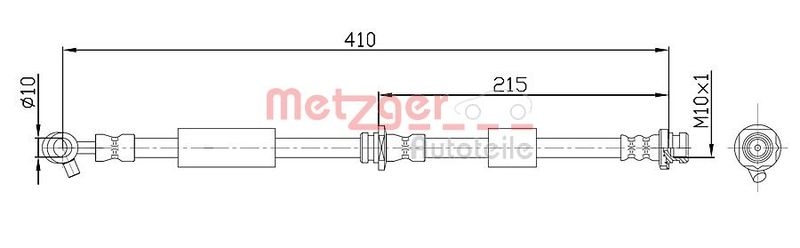 METZGER 4112537 Bremsschlauch für NISSAN VA rechts