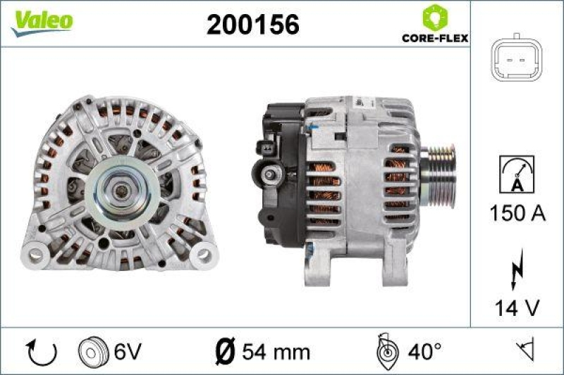 VALEO 200156 Generator - CORE-FLEX - CITROEN C3