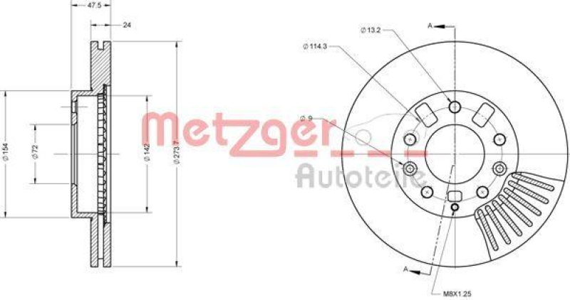 METZGER 6110523 Bremsscheibe