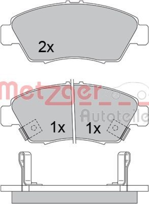 METZGER 1170388 Bremsbelagsatz, Scheibenbremse WVA 21 694