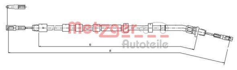 METZGER 10.9512 Seilzug, Feststellbremse f&uuml;r MB hinten links