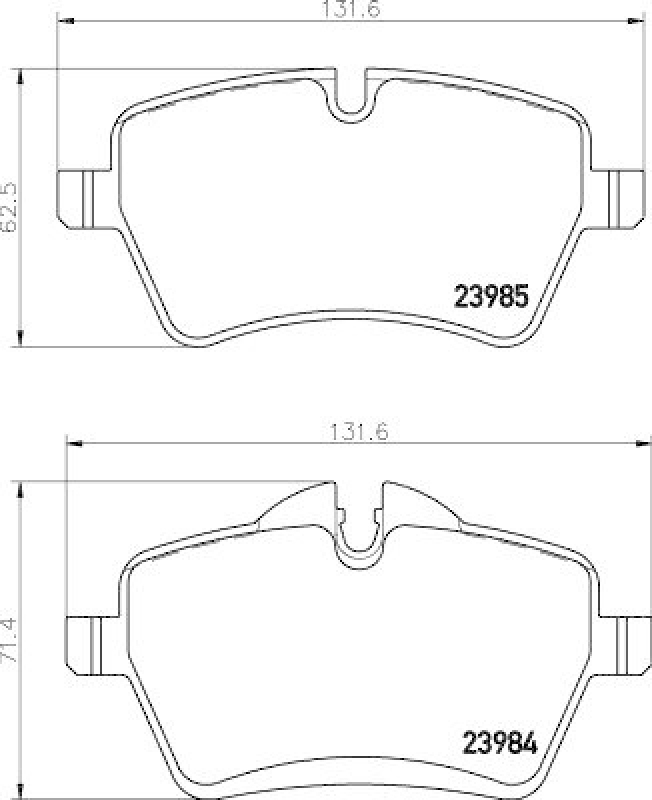 HELLA 8DB 355 031-801 Bremsbelagsatz, Scheibenbremsbelag für MINI MINI (R56)