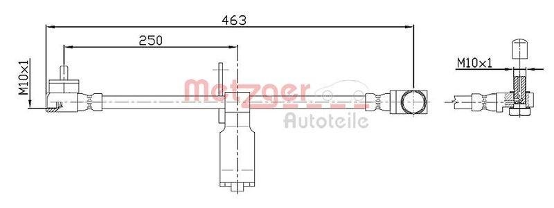 METZGER 4112540 Bremsschlauch f&uuml;r FORD VA links