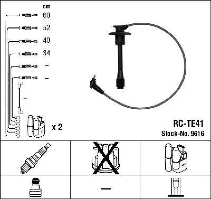 NGK 9616 Zündleitungssatz RC-TE41 |Zündkabel