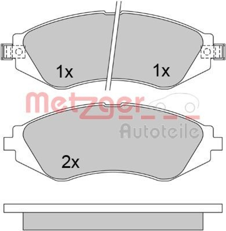 METZGER 1170391 Bremsbelagsatz, Scheibenbremse WVA 23 234