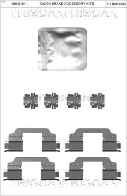 TRISCAN 8105 161623 Montagesatz, Scheibenbremsbelag für Ford