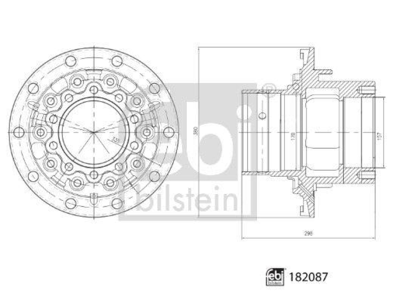 FEBI BILSTEIN 182087 Radnabe ohne Radlager für Mercedes-Benz