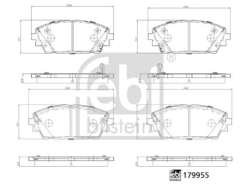 FEBI BILSTEIN 179955 Bremsbelagsatz mit Befestigungsmaterial für MAZDA