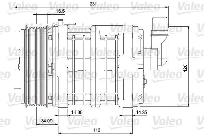 VALEO 700852 Univ. Kompr. TM13XS 8GR 12V B V ORG 3E