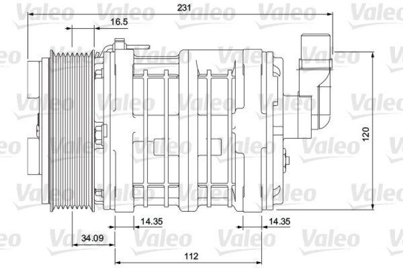 VALEO 700852 Univ. Kompr. TM13XS 8GR 12V B V ORG 3E