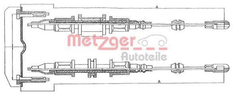 METZGER 11.5853 Seilzug, Feststellbremse für OPEL hinten