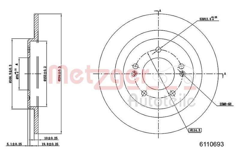 METZGER 6110693 Bremsscheibe Lack/Ks für HYUNDAI HA