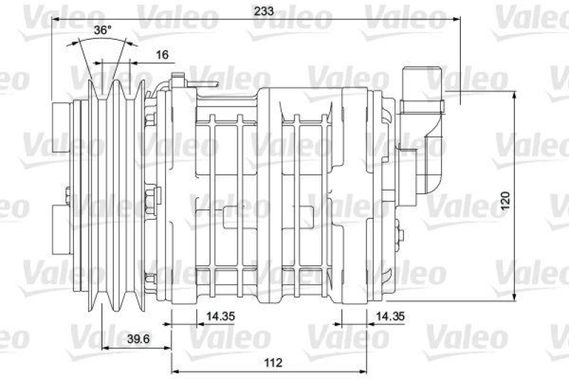 VALEO 700854 Univ. Kompr. TM13XS 2AG 12V B V ORG 3E