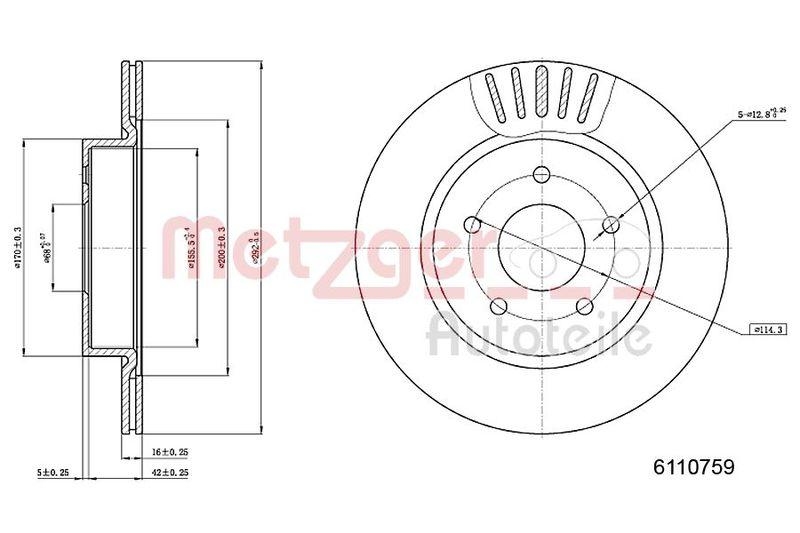 METZGER 6110759 Bremsscheibe Lack/Ks für NISSAN HA