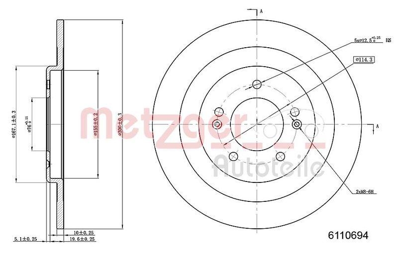 METZGER 6110694 Bremsscheibe Lack/Ks für HYUNDAI HA