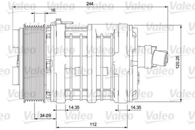 VALEO 700855 Univ. Kompr. TM13XS 8GR 12V B H ORG 3E