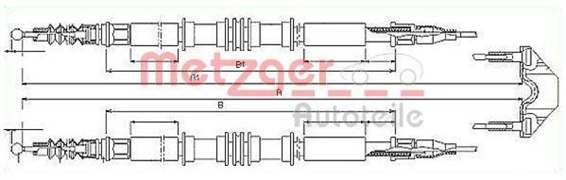 METZGER 11.5858 Seilzug, Feststellbremse für OPEL hinten