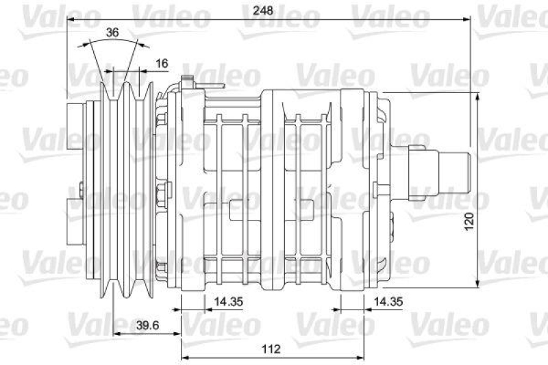 VALEO 700857 Univ. Kompr. TM13XS 2AG 12V B H 1X14 3E