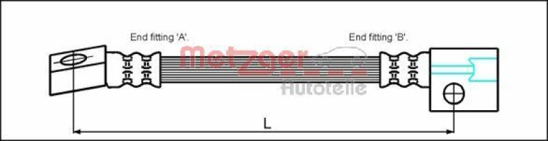 METZGER 4112811 Bremsschlauch für BEDFORD/OPEL/VAUXHALL VA links