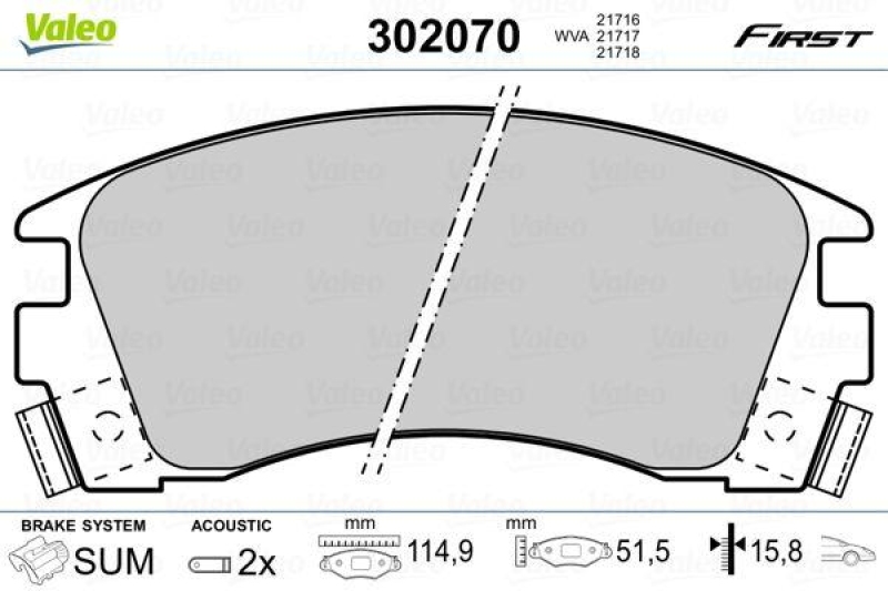 VALEO 302070 SBB-Satz FIRST