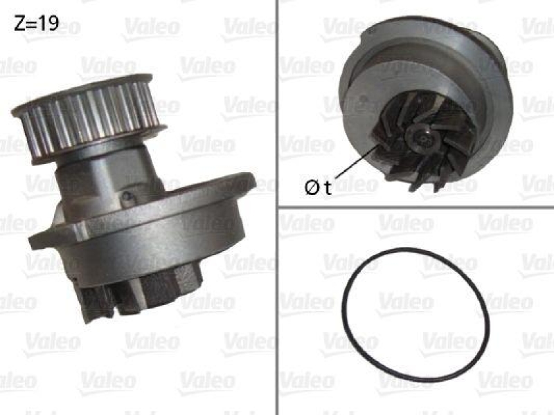 VALEO 506647 Wasserpumpe DAEWOO Kalos, Lanos