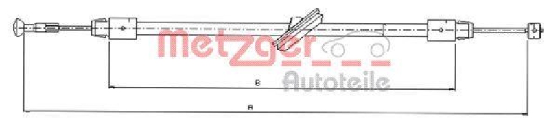 METZGER 10.9834 Seilzug, Feststellbremse für MB vorne