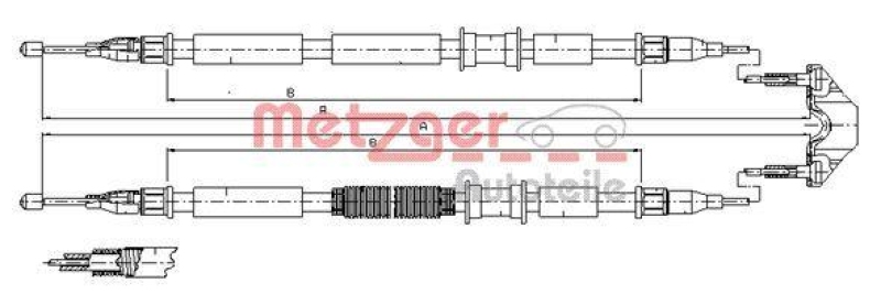 METZGER 11.5862 Seilzug, Feststellbremse für OPEL hinten