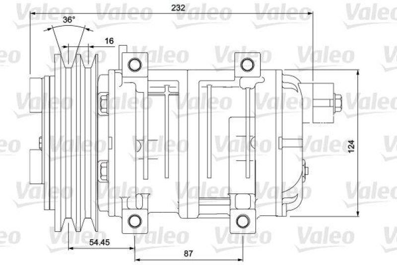 VALEO 700868 Univ. Kompr. TM21XS 2AG 24V B PAD 3E