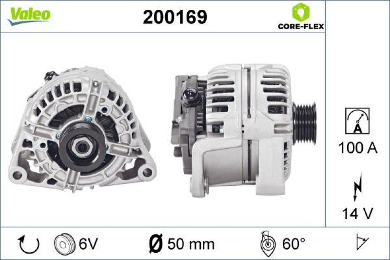 VALEO 200169 Generator - CORE-FLEX - OPEL Astra G