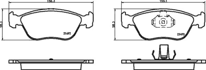 HELLA 8DB 355 032-971 Bremsbelagsatz, Scheibenb