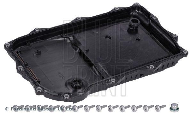 BLUE PRINT ADBP210047 Ölwanne für Automatikgetriebe, mit integriertem Filter, Ölablassschraube und Schrauben für BMW