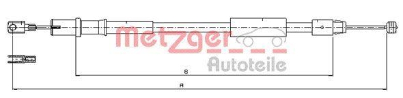 METZGER 10.9837 Seilzug, Feststellbremse für MB hinten links