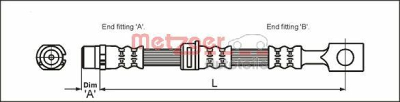 METZGER 4112825 Bremsschlauch für OPEL VA links/rechts