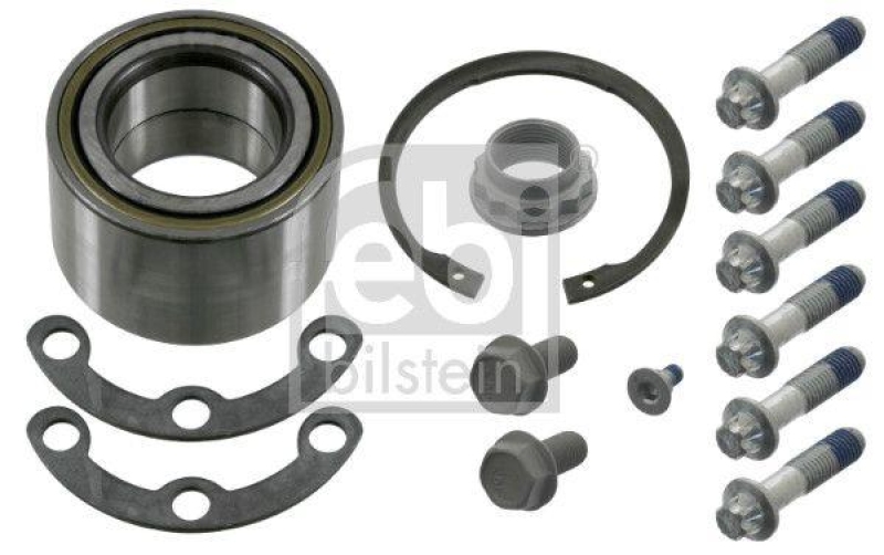 FEBI BILSTEIN 07931 Radlagersatz mit Achsmutter, Befestigungsschrauben und Sicherungsring für Mercedes-Benz