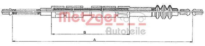 METZGER 10.9847 Seilzug, Feststellbremse für MB hinten links/rechts