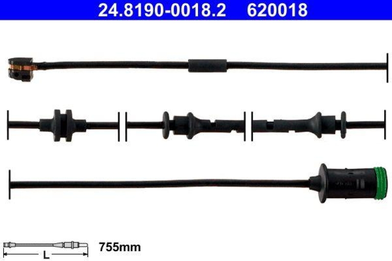 ATE 24.8190-0018.2 Warnkontakt für OPEL ASTRA G (98-04)ZAFIRA I (99-05)