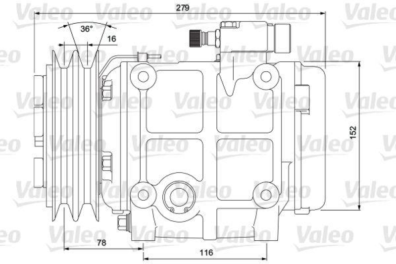 VALEO 700874 Univ. Kompr. TM31XS 2AG 24V