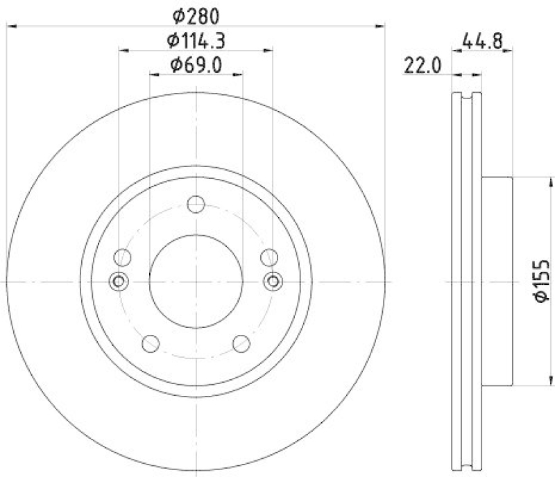 HELLA 8DD 355 132-641 Bremsscheibe