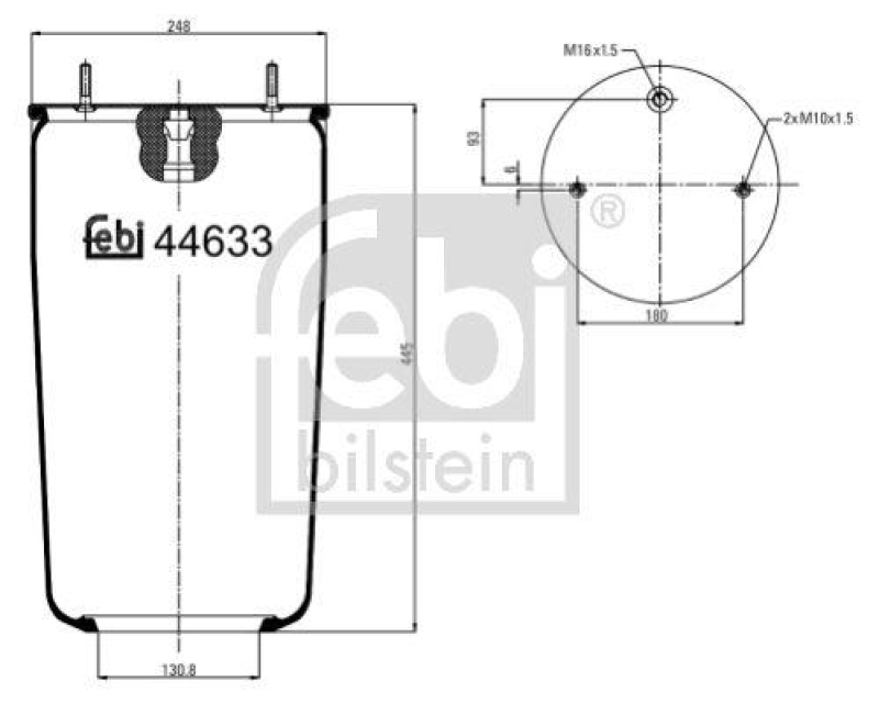 FEBI BILSTEIN 44633 Luftfederbalg ohne Kolben für Volvo