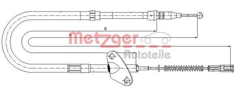 METZGER 10.9871 Seilzug, Feststellbremse für MB hinten rechts