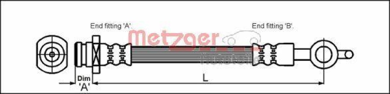 METZGER 4112832 Bremsschlauch für OPEL HA links/rechts