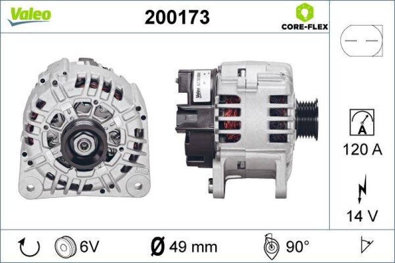 VALEO 200173 Generator - CORE-FLEX - VOLKSWAGEN G