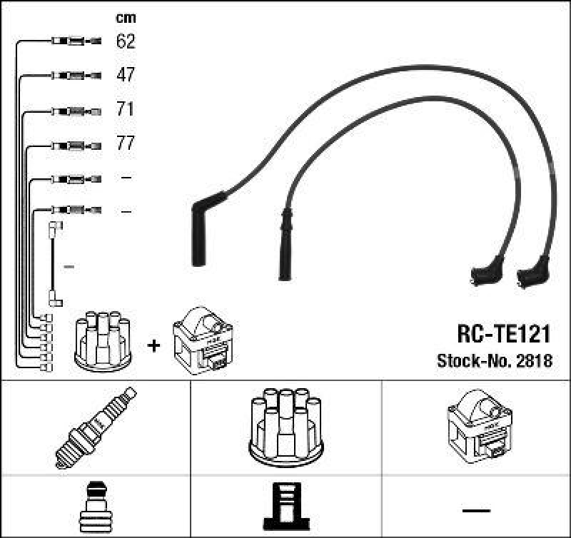 NGK 2818 Zündleitungssatz RC-TE121 |Zündkabel