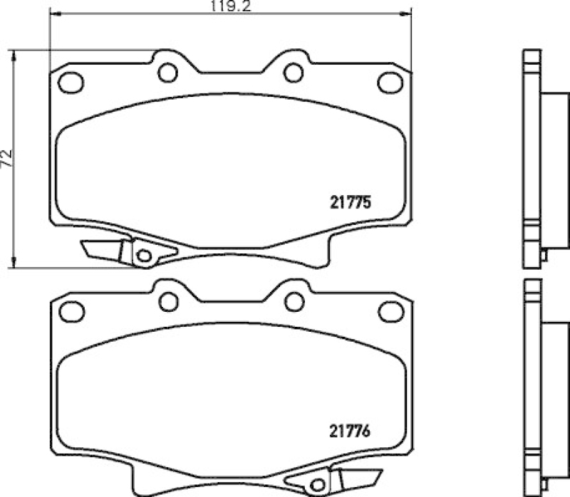 HELLA 8DB 355 016-871 Bremsbelagsatz Scheibenbremse