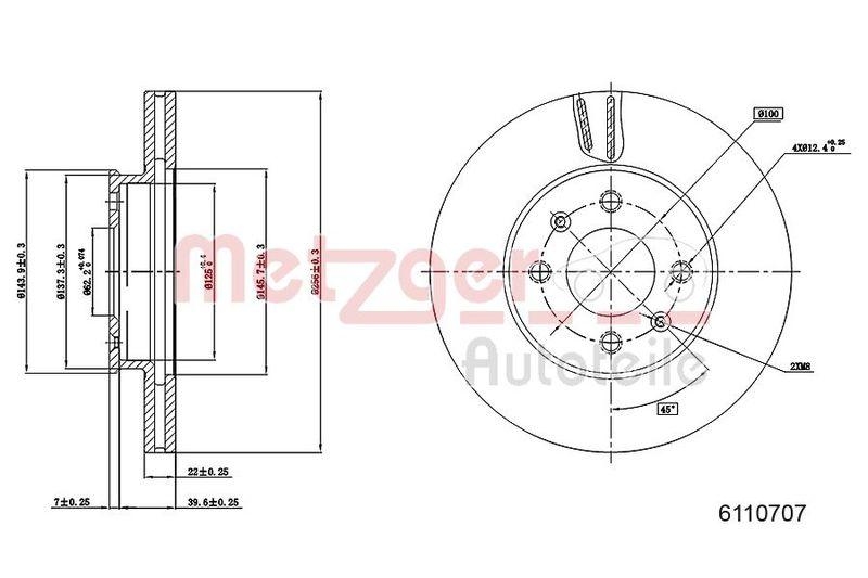 METZGER 6110707 Bremsscheibe Lack/Ks für HYUNDAI/KIA VA